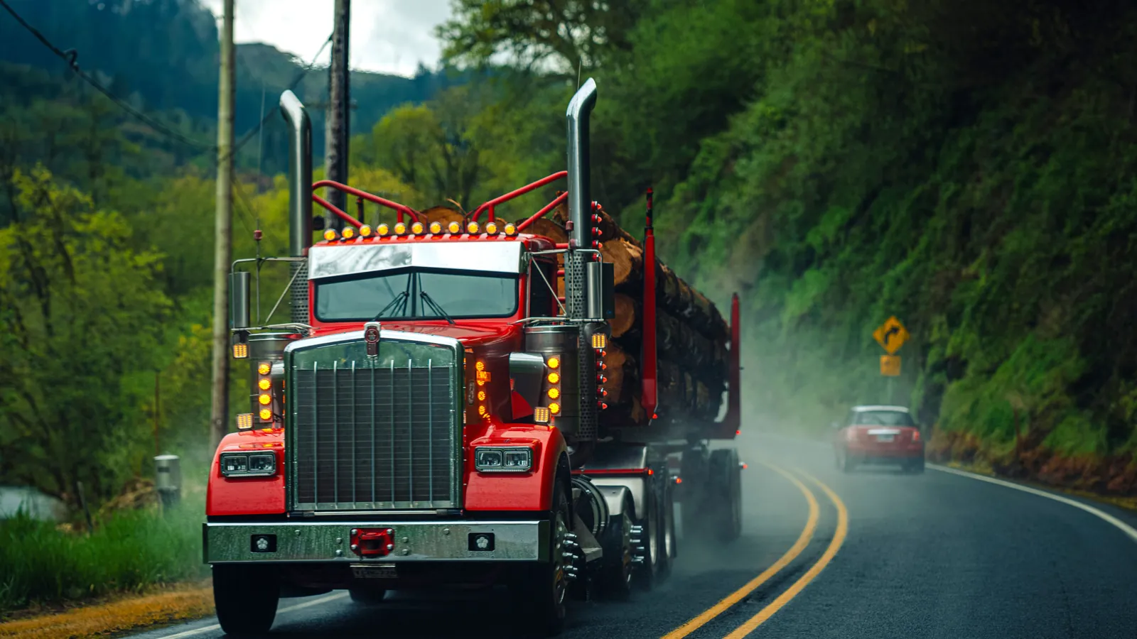 A diesel semi-truck on the highway
