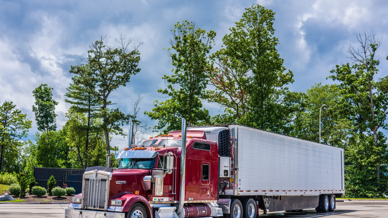 A refrigerated reefer trailer on a semi-truck